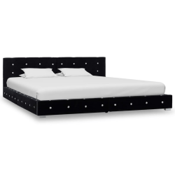vidaXL Säng med madrass svart sammet 160x200 cm Svart