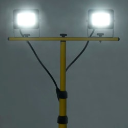 vidaXL Strålkastare med stativ 2x30 W LED kallvit Svart