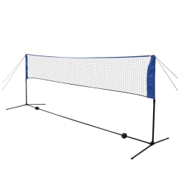 vidaXL Badmintonnät med fjäderbollar 300x155 cm Flerfärgsdesign