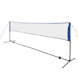 vidaXL Badmintonnät med fjäderbollar 500x155 cm Flerfärgsdesign