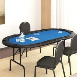 vidaXL Pokerbord för 10 spelare hopfällbart 208x106x3 cm grön Blå