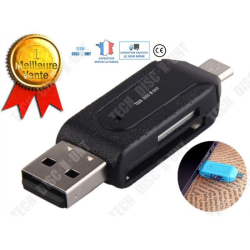 TD® USB SD-kortläsare Micro internminnesadapter Bärbara datorer Nyckel Högpresterande Liten kompakt port Svart