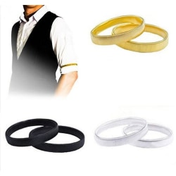 3 par ärmar strumpeband Anti-halk skjorta Ärmhållare strumpeband Stretch metall armband Ärm strumpeband för kvinnor män