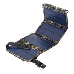 Kraftig praktisk Solar Powerbank bærbart batteri Svart