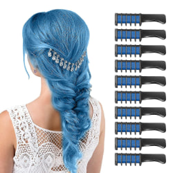Sininen hiusliitu tytöille - 10 kpl uusi hiusliitukampa tilapäinen kirkas pestävä hiusväri Brun 5XL