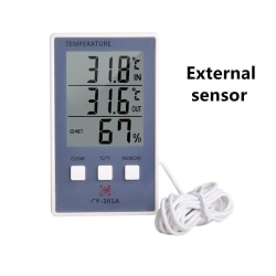 Monitoiminen lämpömittari kosteusmittari automaattinen elektroninen lämpötilan kosteusvalvontakello suuri LCD-näyttö