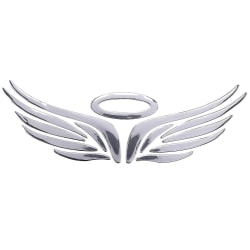 3D Chrome Angel Wing Tarra Tarra Auton Auton Tunnus Tarra Koristeväri Hopea