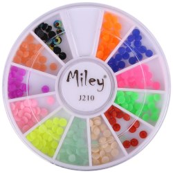 Rundel - Miley - J210 - Nageldekorationer - Ca: 250 st multifärg