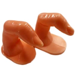 2 st övningsfingrar att träna nagelförlängningar på Orange