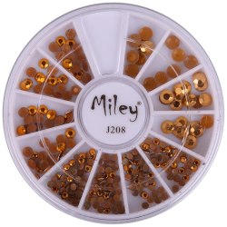 Rundel - Miley - J208 - Nageldekorationer - Ca: 300 st Guld