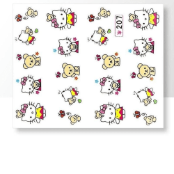 Vattendekaler - Hello Kitty - 207 - För naglar multifärg