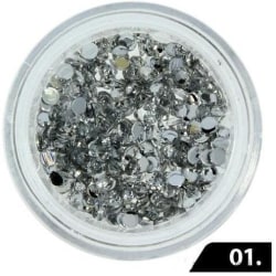 Zirkon stenar (Glas) - 2 mm - 200 st - 01 Kristall