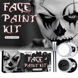 Halloween Svart Vit Makeup Art Body Paint Tools