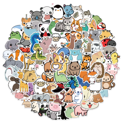 100 st tecknade söta djurklistermärken för gör-det-själv