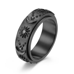 Titan stålring, Boho ring, Fidget Rings present black 7