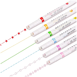 Curve Highlighter Pen, 6 färgade Curve Pens Flownwing Flair Pen