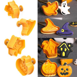 4 Styck Halloween Party Dekorativ Plast Cookie Cutter