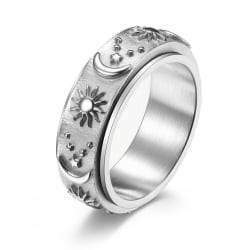 Titan stålring, Boho ring, Fidget Rings present silver 12