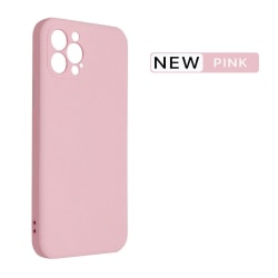 iPhone 12 Pro Max silikonikotelo, vaaleanpunainen ja kamerasuoju Light red