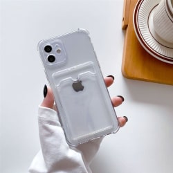 iPhone 12 Stöttåligt Skal med Korthållare - Transparent Transparent