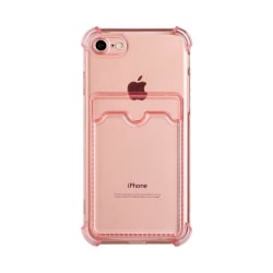 iPhone 7/8/SE (2020/2022) Stöttåligt Skal med Korthållare - Rosa Rosa