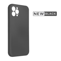 iPhone 12 Pro pehmeä silikonikotelo, musta ja kamerasuojus, kork Black