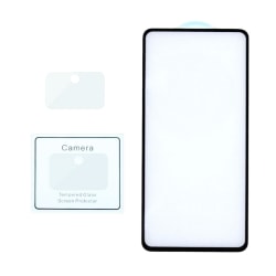 Skärmskydd och kameraskydd Samsung A51- 3D Härdat Glas (miljö) Transparent