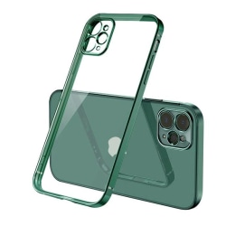 iPhone 12 Mini Mobilskal med Kameraskydd - Mörkgrön/transparent Grön