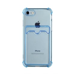 iPhone 7/8/SE (2020/2022) Stöttåligt Skal med Korthållare - Blå Blå