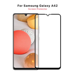 Skärmskydd Galaxy A42 5G - 3D Härdat Glas Svart Svart