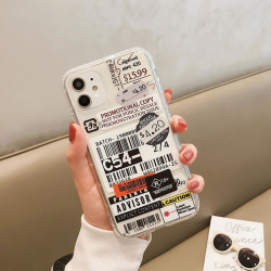 Stöttåligt Mobilskal iPhone 12/12 Pro - Fashion Streckkoder Transparent