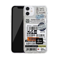 Stöttåligt Mobilskal iPhone 12 Mini - Fashion Streckkoder Transparent