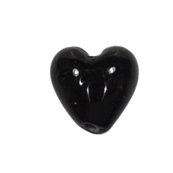 30st Glaspärlor Hjärtan Lampwork 12mm Svarta svart 12 mm