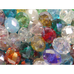 50st Facetterade Glaspärlor 7x9,5mm - Blandade Färger flerfärgad