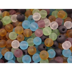 500st Runda Frostade Glaspärlor 4mm- Blandade Färger flerfärgad 4 mm