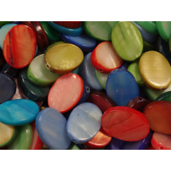 30st Snäckskalspärlor Ovala - Blandade Färger flerfärgad 13 mm