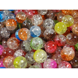 500st Crackle Glaspärlor 10mm- Tvåfärgade- Blandade Färger flerfärgad 10 mm