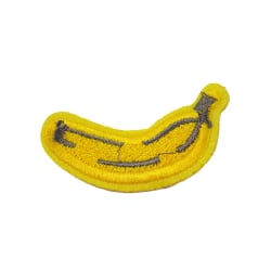 6st Tygmärken - Banan - Storlek 6,2cm gul