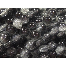 140st Crackle Glaspärlor 6mm- Tvåfärgade svart