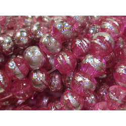 145st Drawbench Glaspärlor 6mm- Rosa Silvriga rosa 6 mm