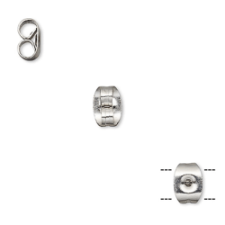 Bakstycken för öronstift, rostfritt kirurgiskt stål, 20st/100st silver