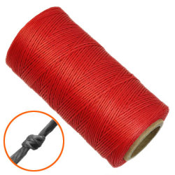Vaxad, platt polyestertråd, 1x0.3mm, röd, 10m röd