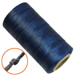 Vaxad, platt polyestertråd, 1x0.3mm, mörkblå, 10m blå