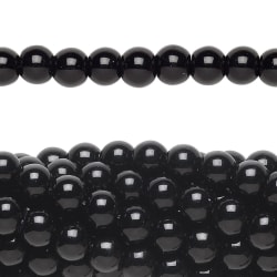 Pärlor av naturlig svart obsidian, 8mm (Hel sträng (ca 46st))
