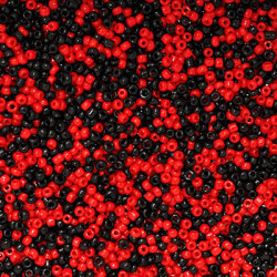 Seed bead mix i svart och rött, 20g röd