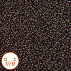 Miyuki seed beads 11/0, opaque dark brown, 10g brun