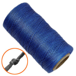 Vaxad, platt polyestertråd, 1x0.3mm, kungsblå, 10m blå
