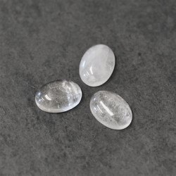 Cabochon, naturlig kvarts/bergkristall, 13x18mm oval, 1st