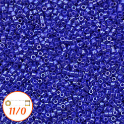 Miyuki Delica 11/0, opaque cyan blue luster, 5g blå