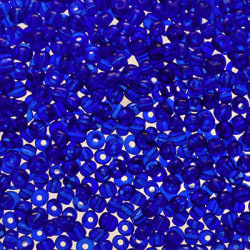 Seed beads, ca 4mm, mörkblåa, 20g blå